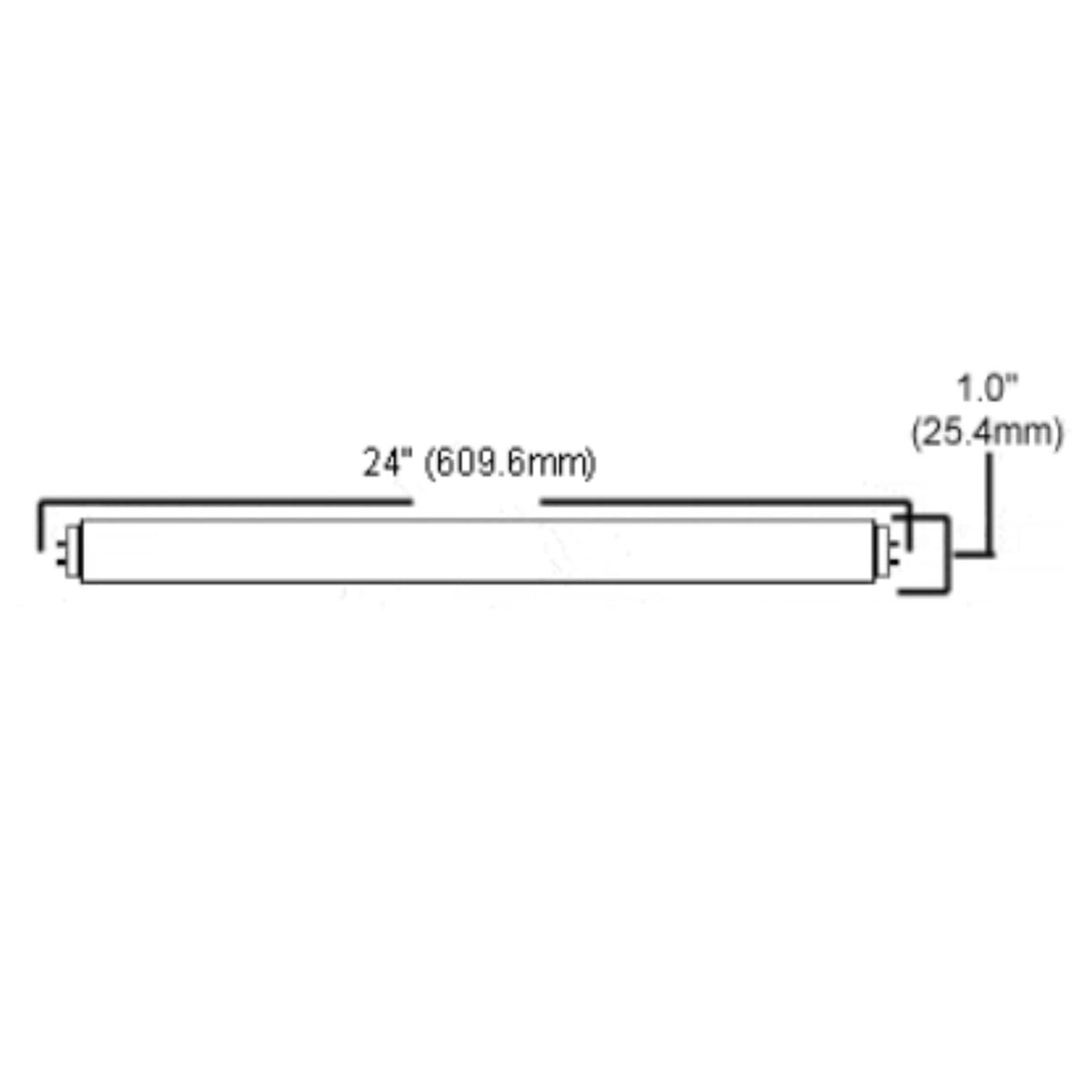 24 Inch T8 Fluorescent Tube Light Bulb 17W 5000K Bright White G13 Bi-Pin Base Pack of 10 W764578