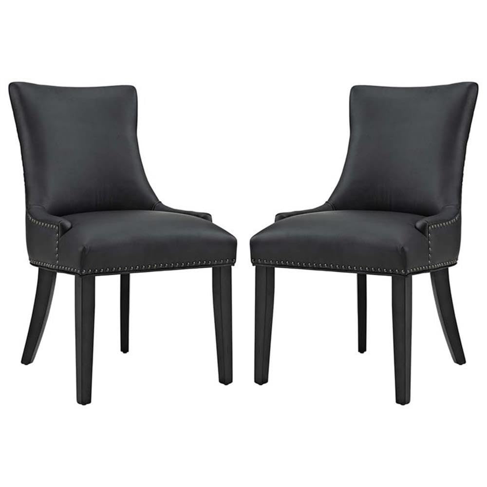 Black Faux Leather Upholstered Dining Chairs G21568