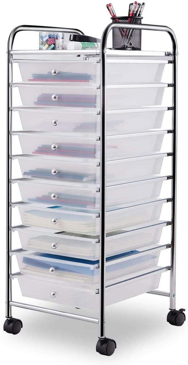 10 Drawer Multicolor Rolling Storage Cart U975