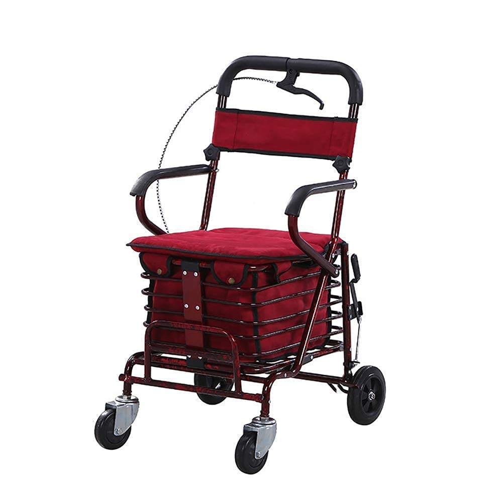 4 Wheel Folding Rollator Walker with Seat and Basket T801
