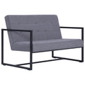 Light Gray Fabric 2-Seater Sofa with Armrests X58343