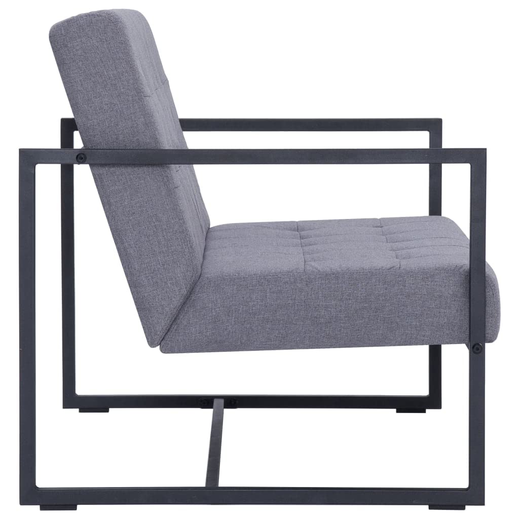 Light Gray Fabric 2-Seater Sofa with Armrests X58343