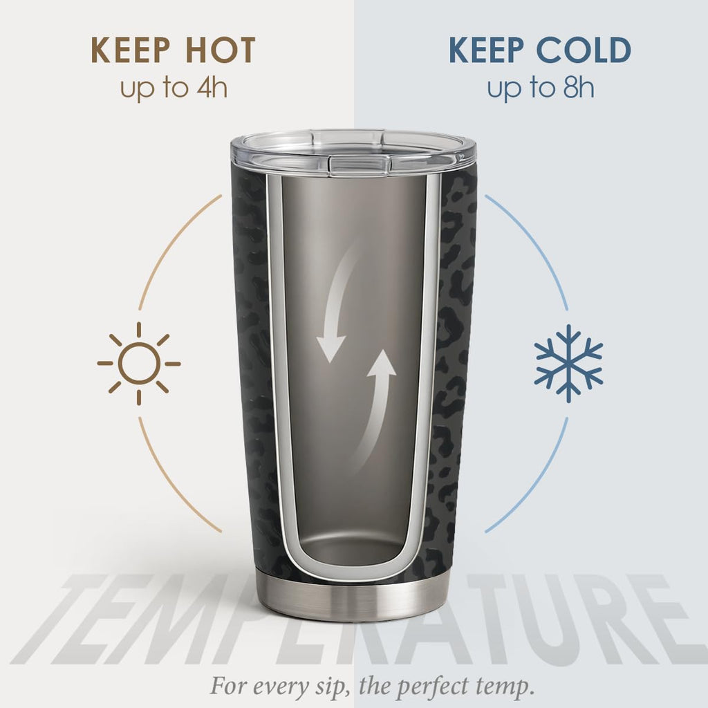 20oz Stainless Steel Insulated Leopard Print Tumbler Z5569
