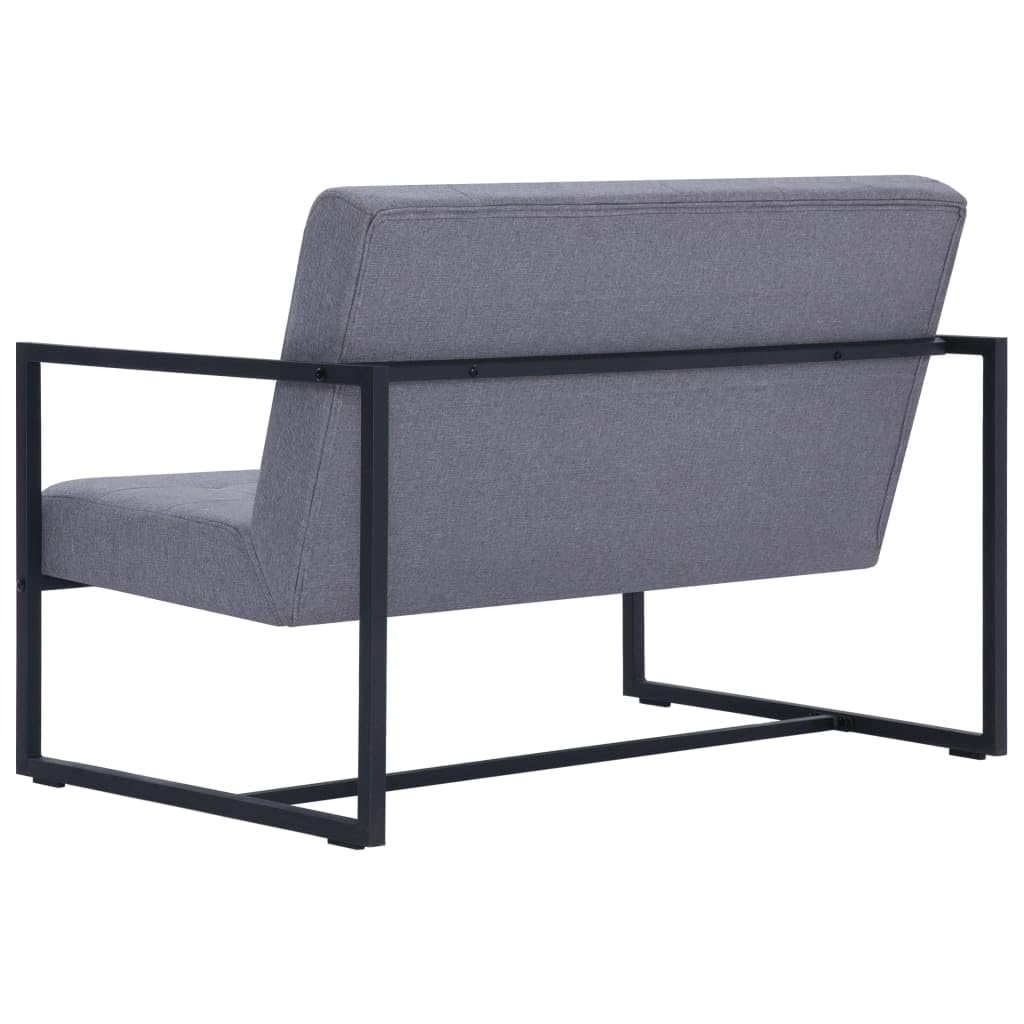 Light Gray Fabric 2-Seater Sofa with Armrests X58343