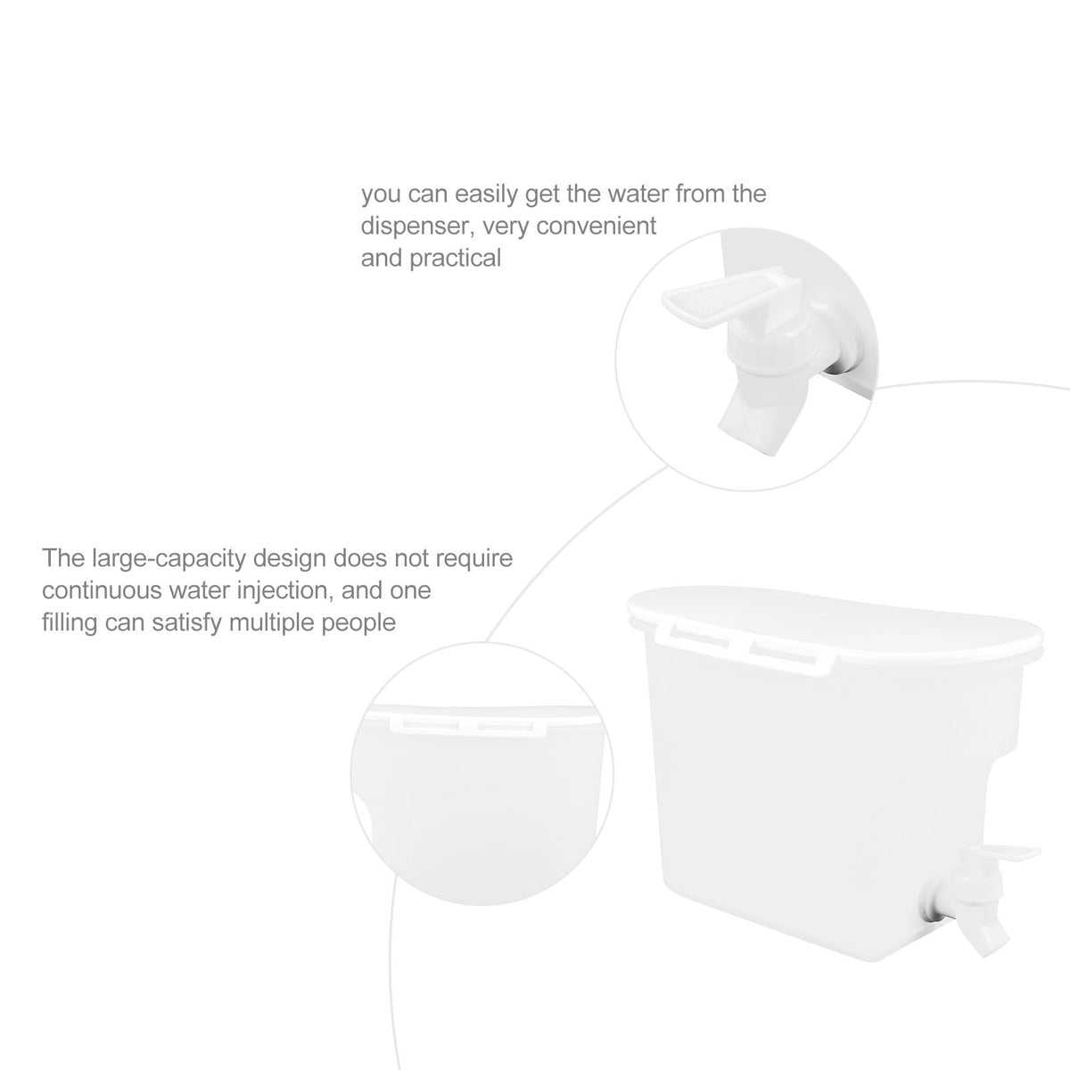 Cold Water Kettle with Faucet Large Capacity PP Water Pitcher C270