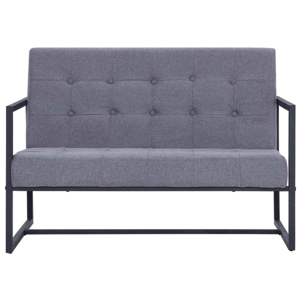 Light Gray Fabric 2-Seater Sofa with Armrests X58343