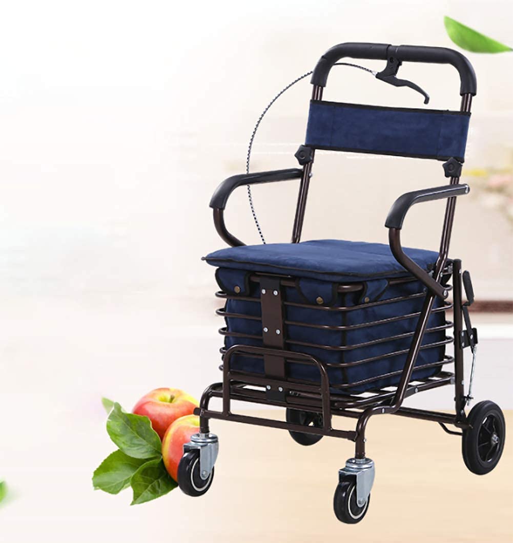 4 Wheel Folding Rollator Walker with Seat and Basket T801