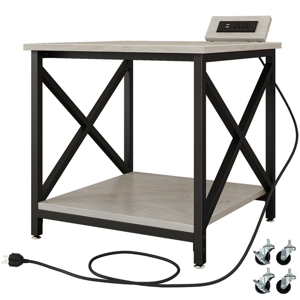 24"x23.6" Printer Stand with Power Outlet P129