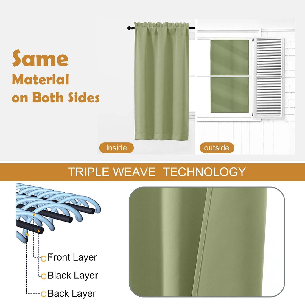Sage Green 72 Inch Blackout Curtains 2 Panels Set N199801