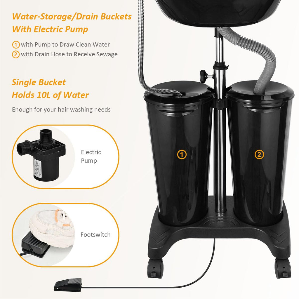 Portable Shampoo Bowl with Electric Pump W12804