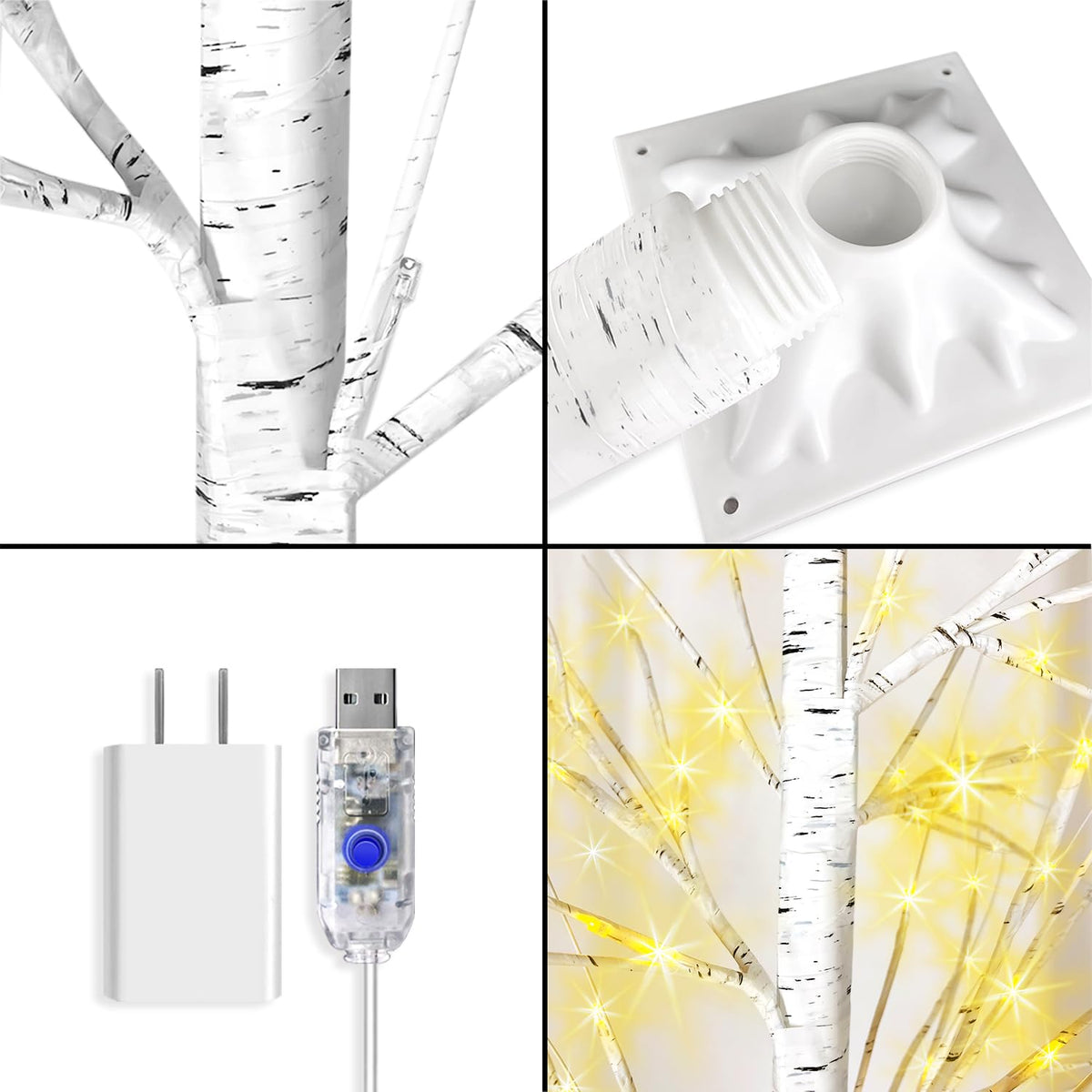 4FT LED Birch Tree with 96 Lights G85631