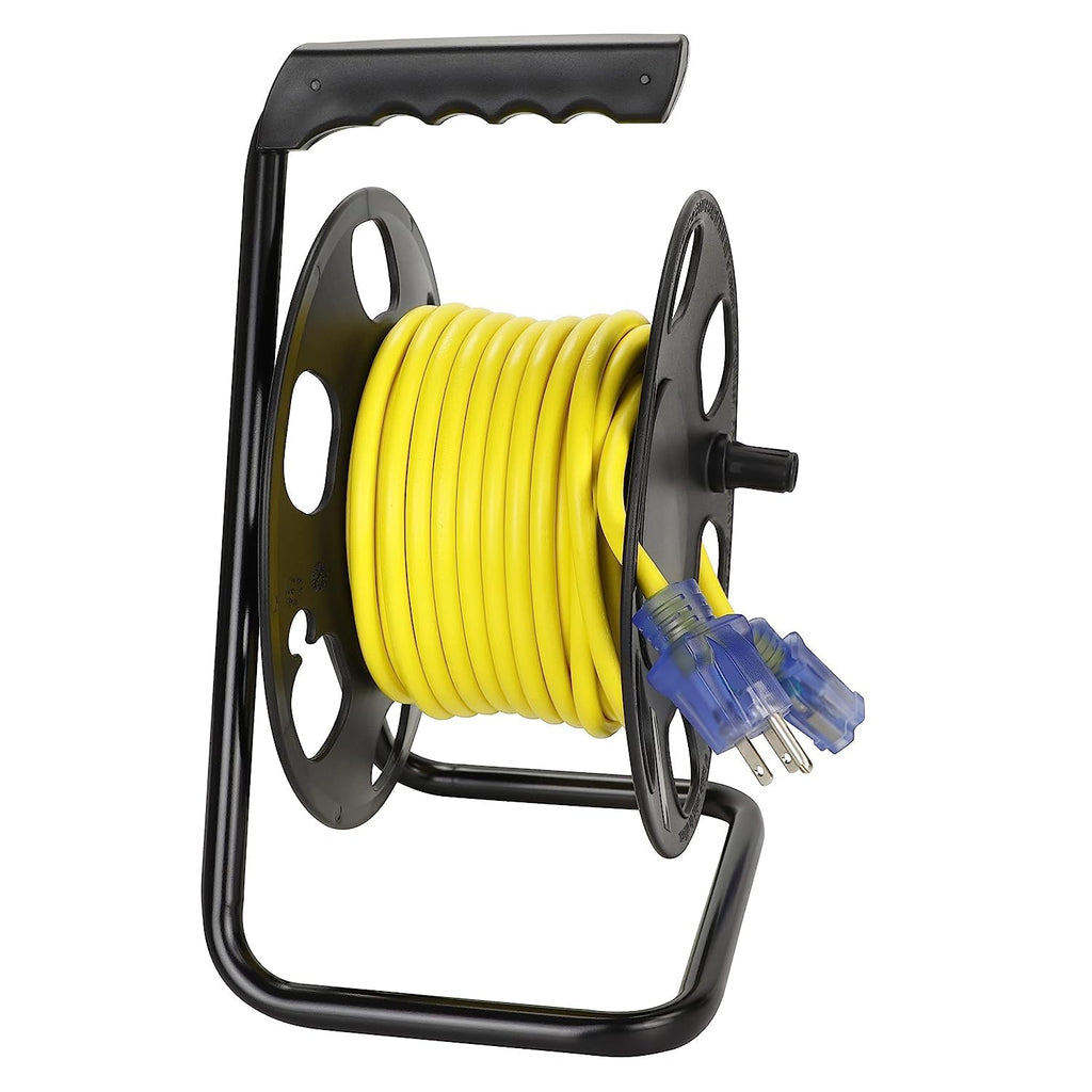 50ft Yellow Outdoor Extension Cord & Cord Storage Reel G424289