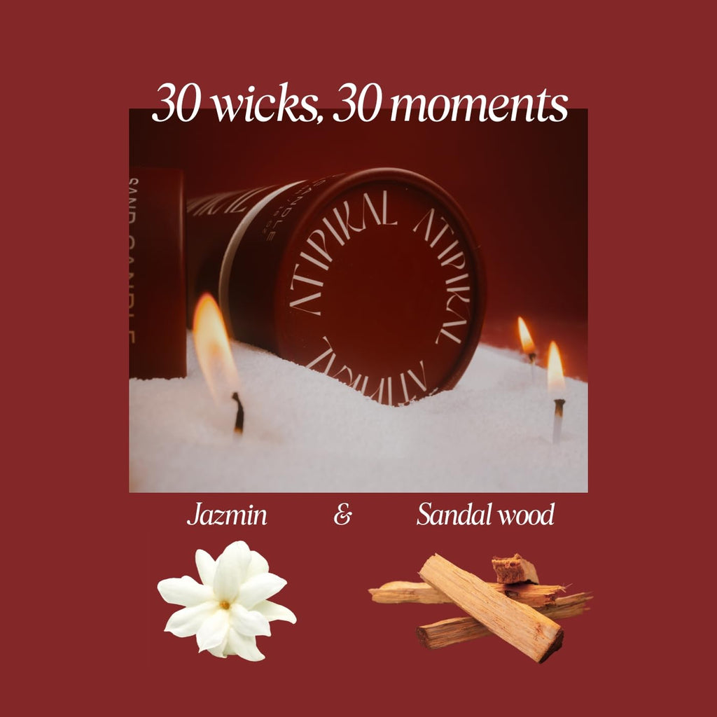 18oz Sand Pearled Candle with 30 Wicks T7648