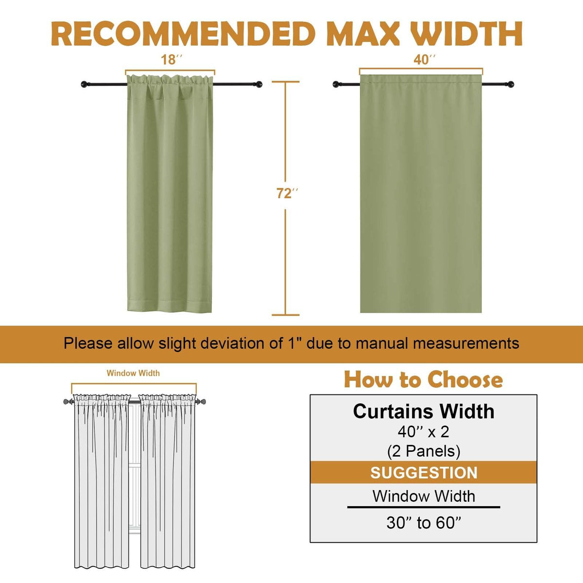 Sage Green 72 Inch Blackout Curtains 2 Panels Set N199801