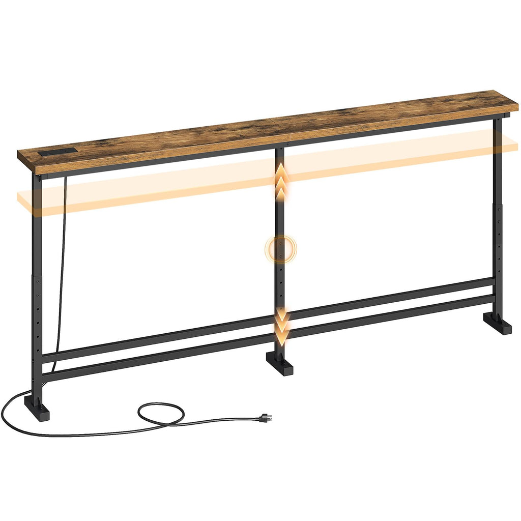 70.9" Console Table with Adjustable Height and Power Outlet F5616