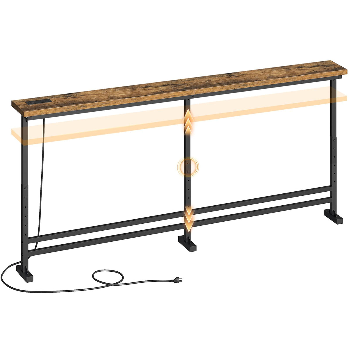70.9" Console Table with Adjustable Height and Power Outlet F5616