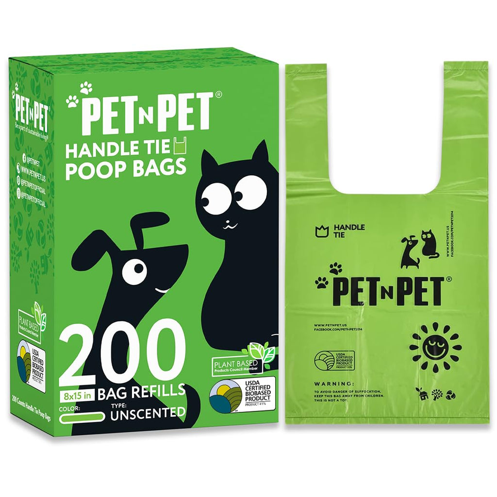 200 Count Unscented Tie Handles Poop Bags M902