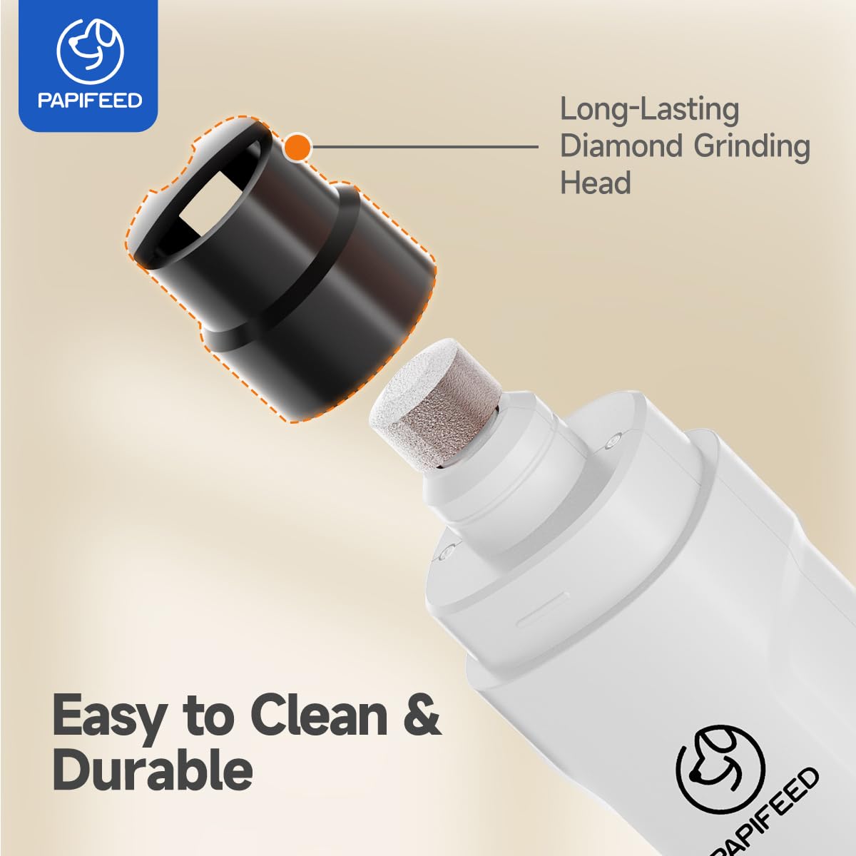 Ultra Quiet 3-Speed Rechargeable Dog Nail Grinder with LED Light X484642