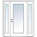 Steel Primed Right Hand In-Swing Exterior Prehung Door Full Lite 36"x80" with 14" Sidelites Y4570