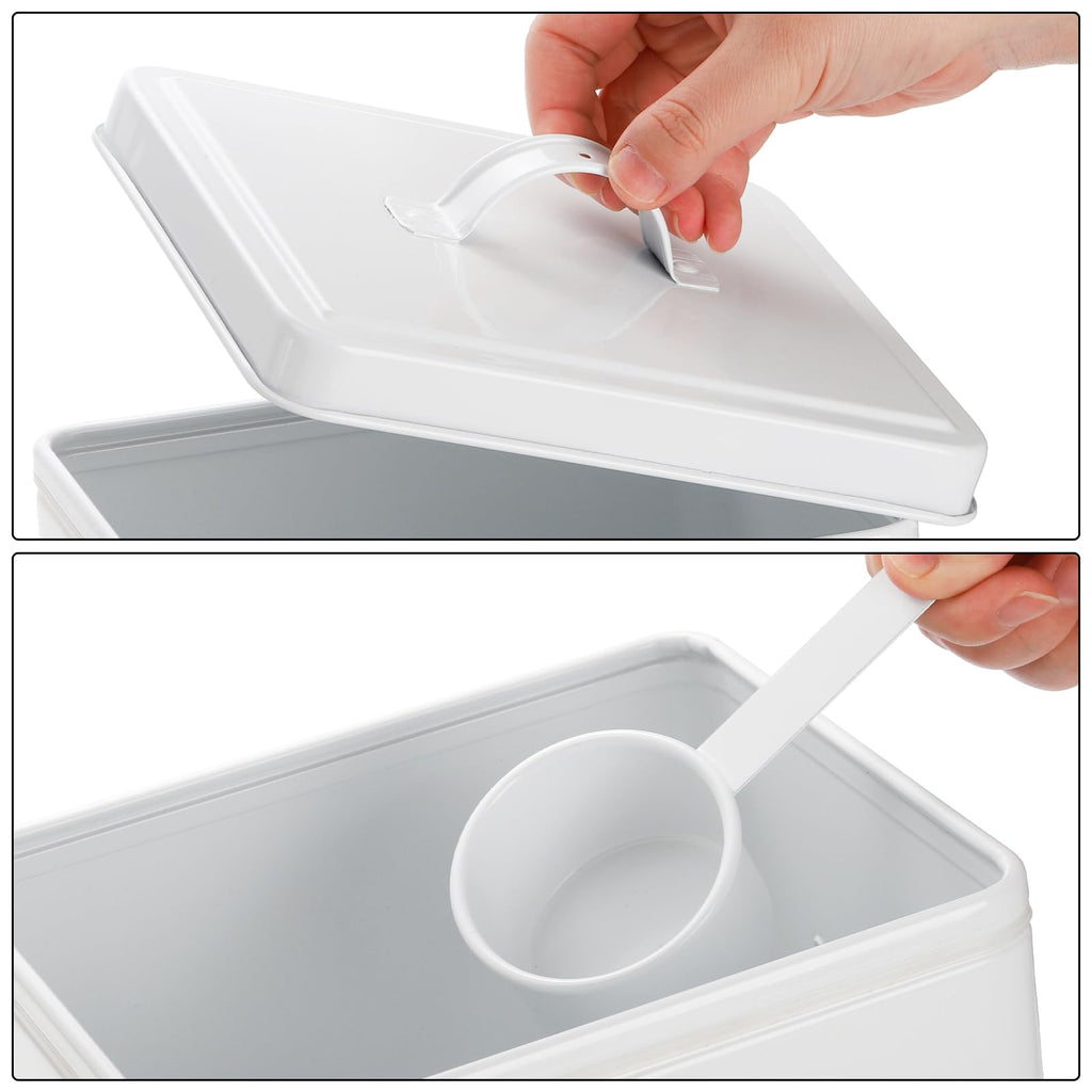 5-7 Lbs Metal Dog Food Storage Container with Lid and Scoop P4724
