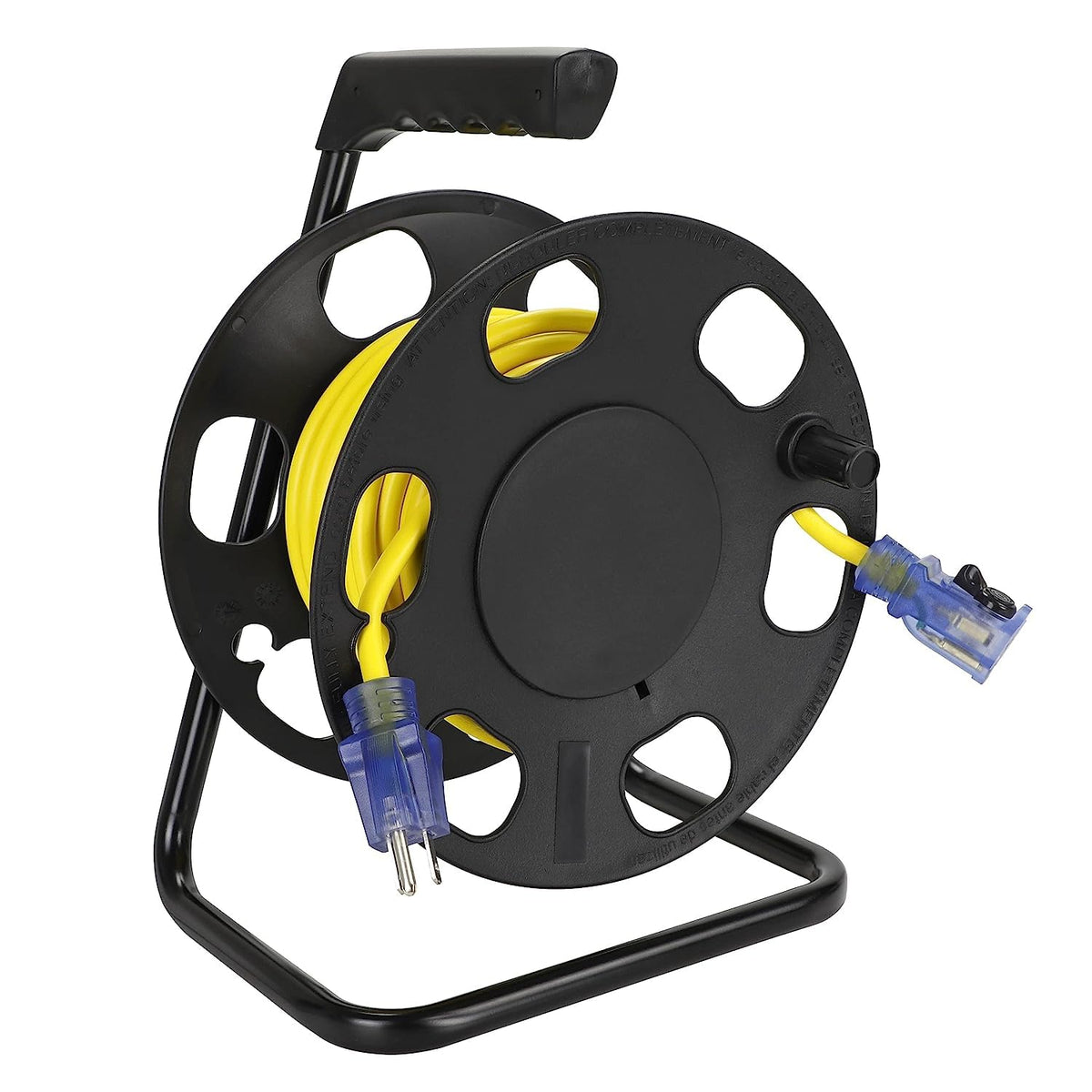 50ft Yellow Outdoor Extension Cord & Cord Storage Reel G424289