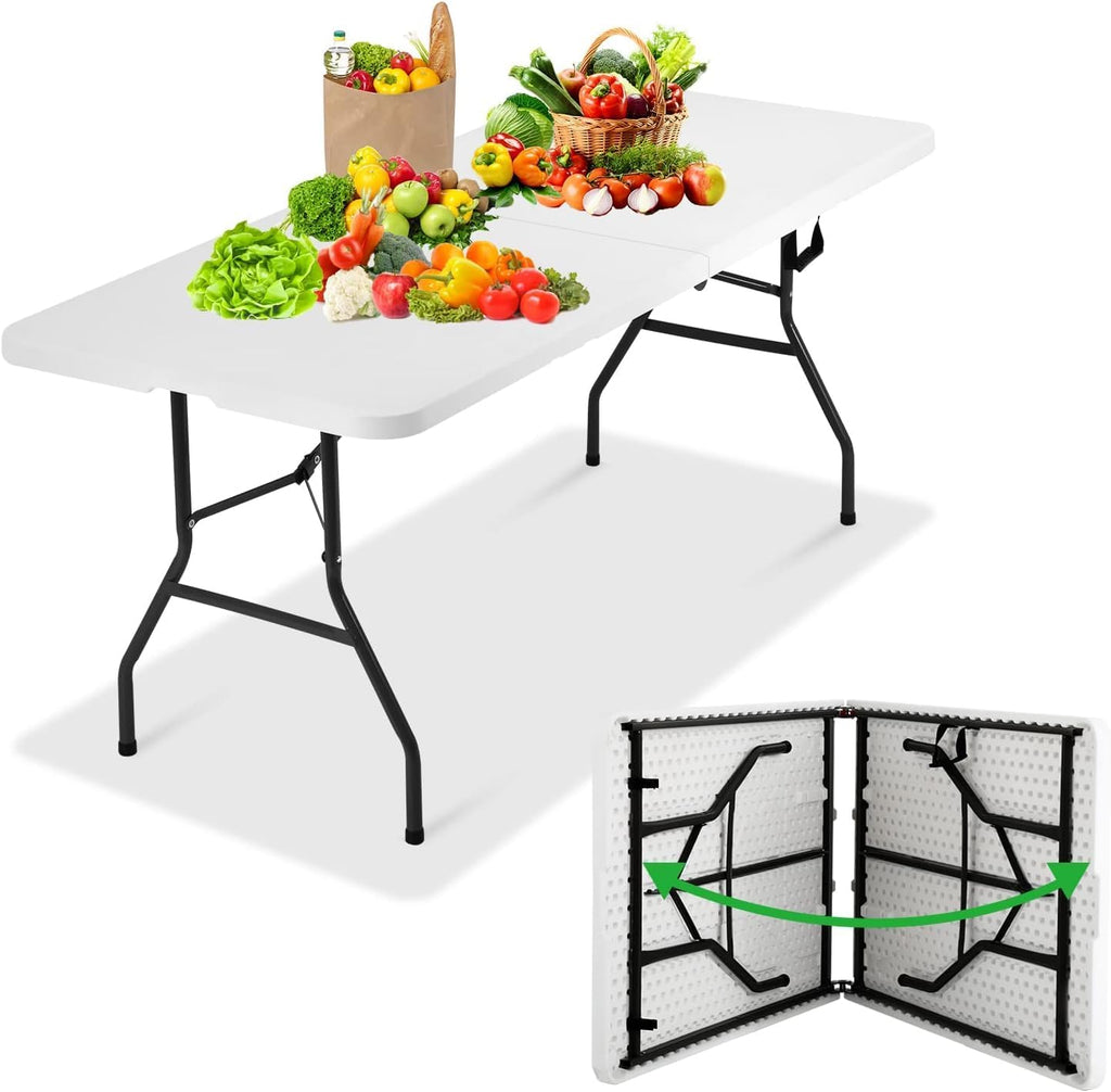 White 6FT Folding Table D868