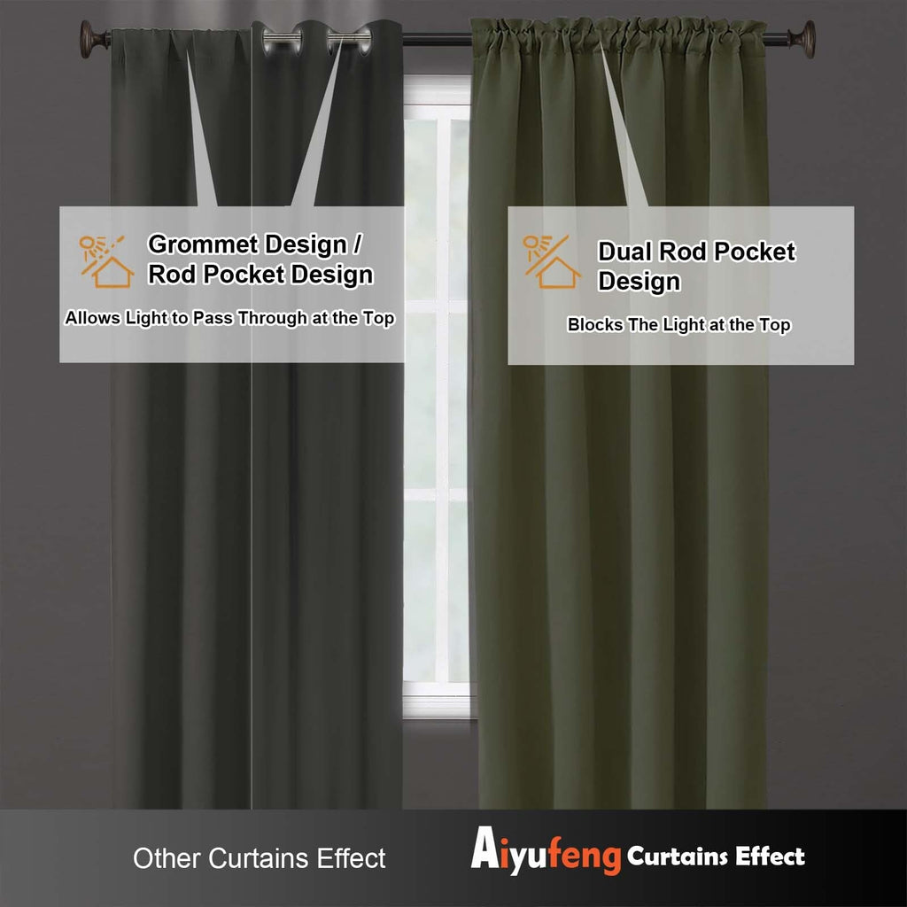 Sage Green 72 Inch Blackout Curtains 2 Panels Set N199801