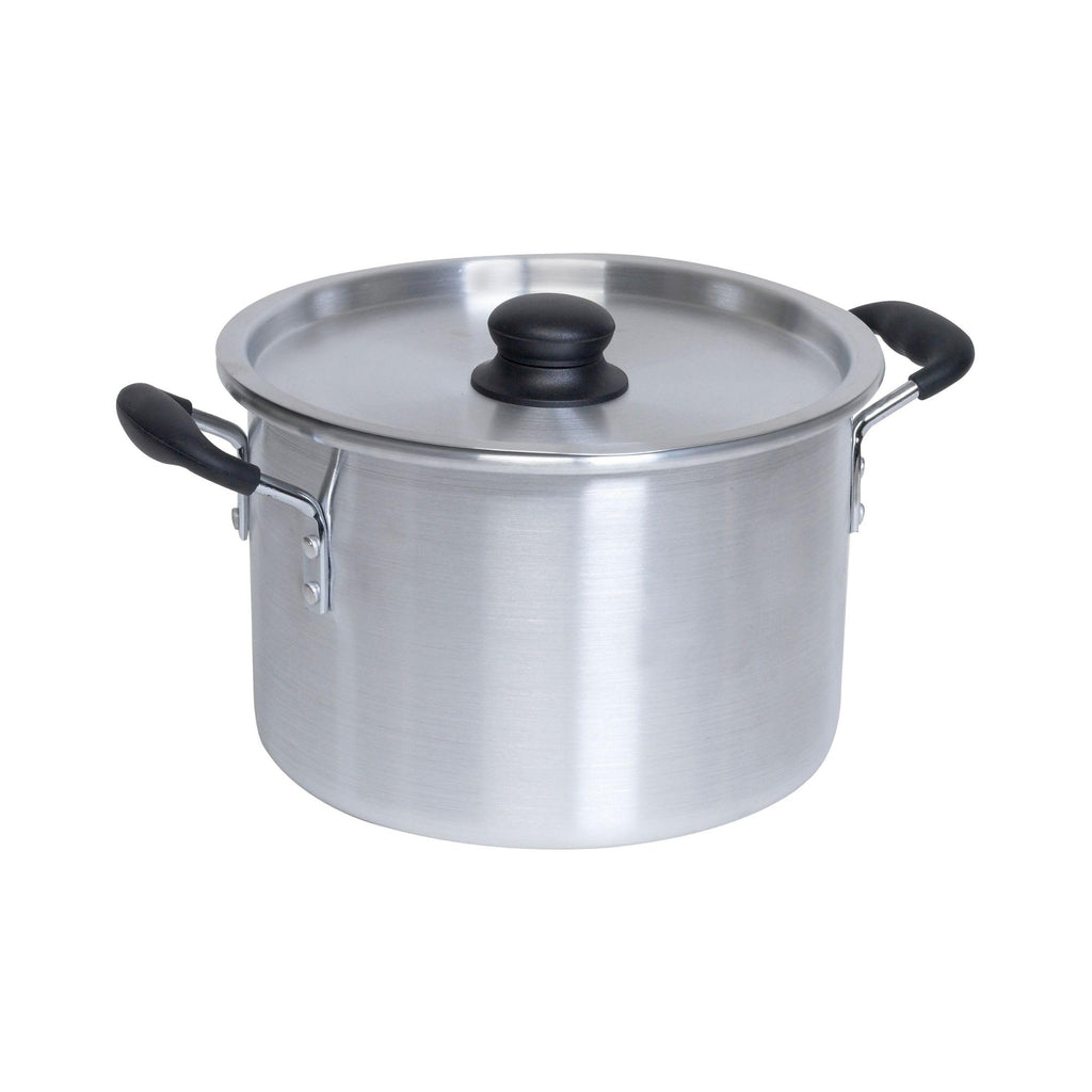 Silver 8 Quart Aluminum Stock Pot with Lid V90601