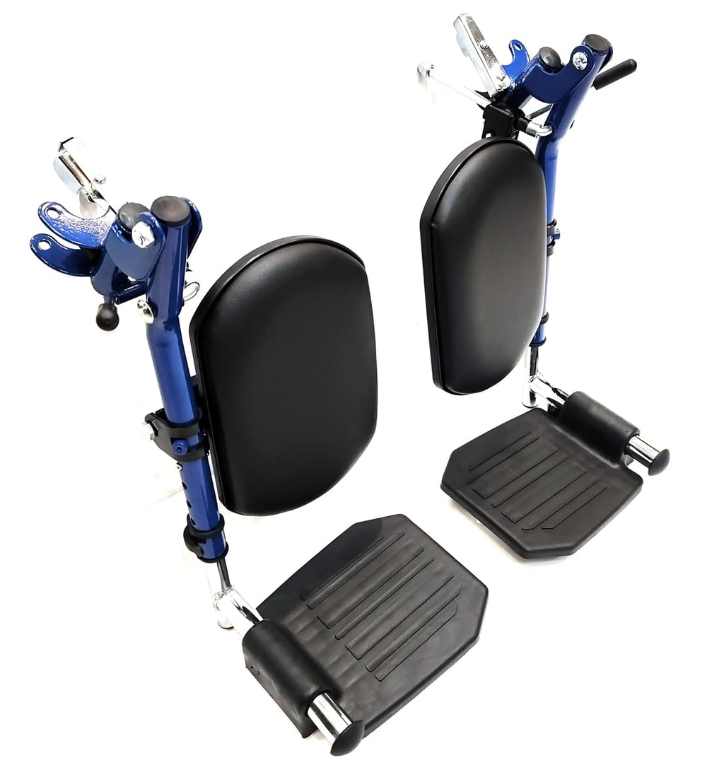 Blue Wheelchair Elevating Leg Rest with Padded Calf Pad X36676