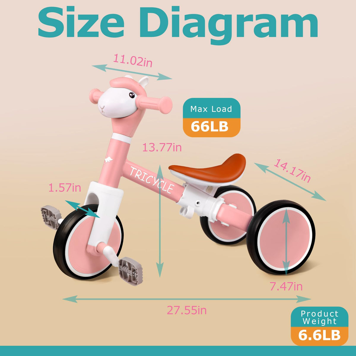 4-in-1 Kids Tricycle with Light & Music K628525