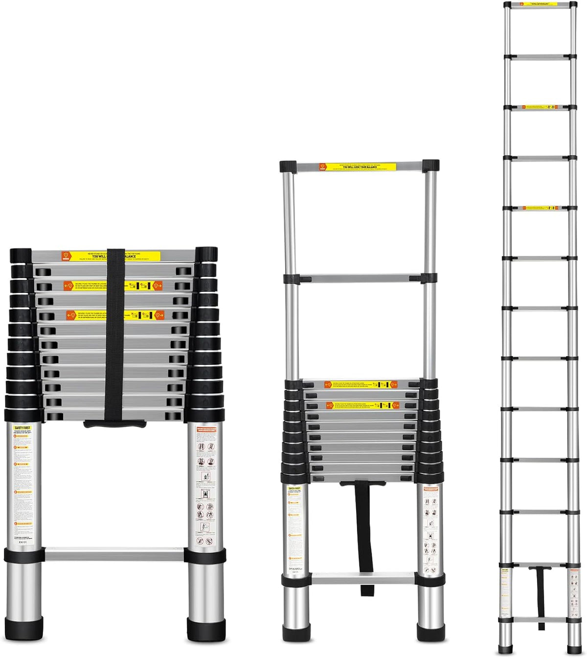 16.5FT Aluminum Telescoping Ladder 300 lbs I80683