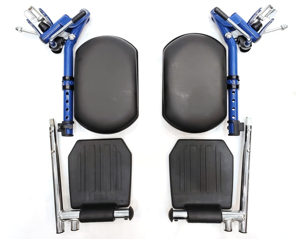Blue Wheelchair Elevating Leg Rest with Padded Calf Pad X36676