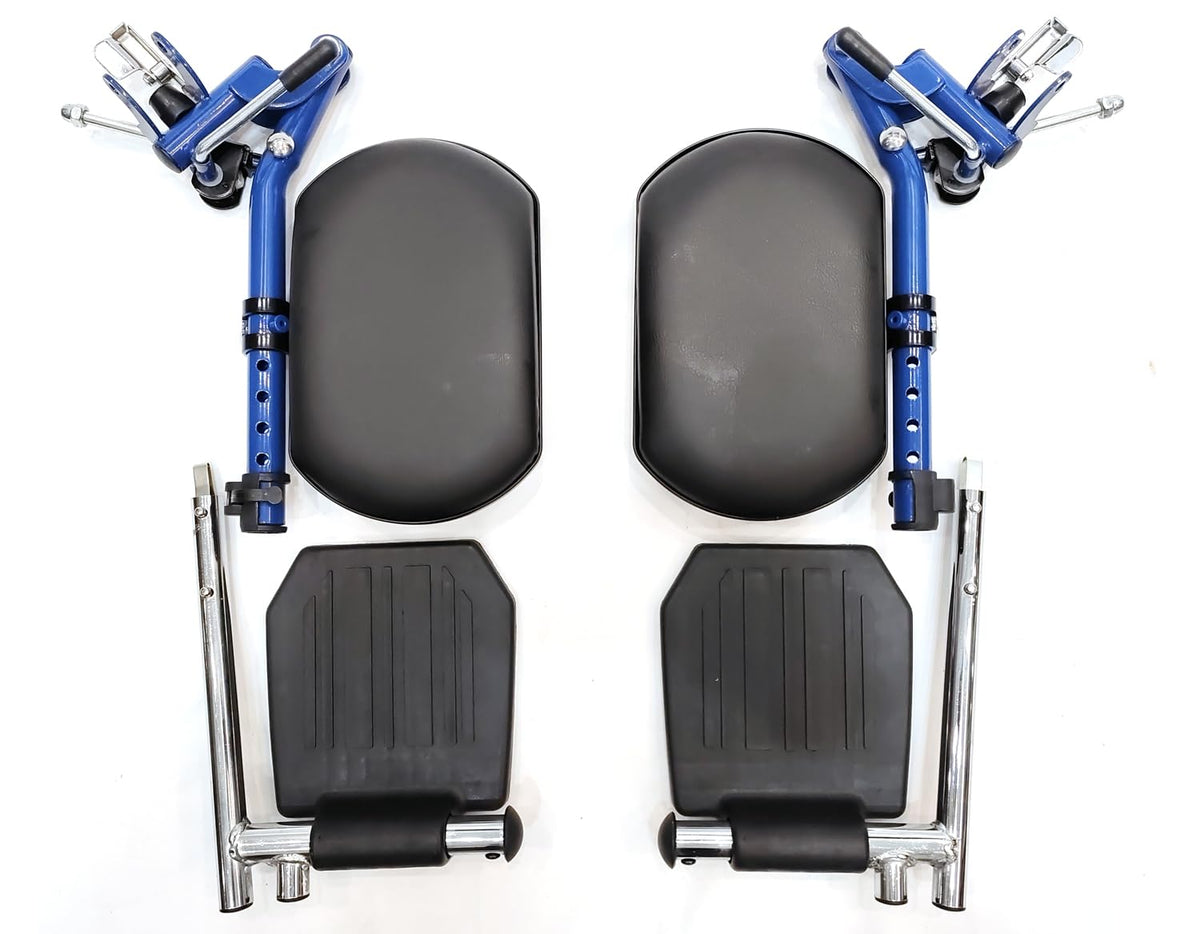 Blue Wheelchair Elevating Leg Rest with Padded Calf Pad X36676