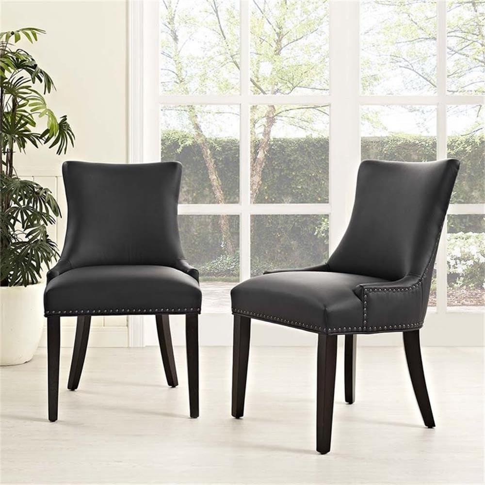 Black Faux Leather Upholstered Dining Chairs G21568