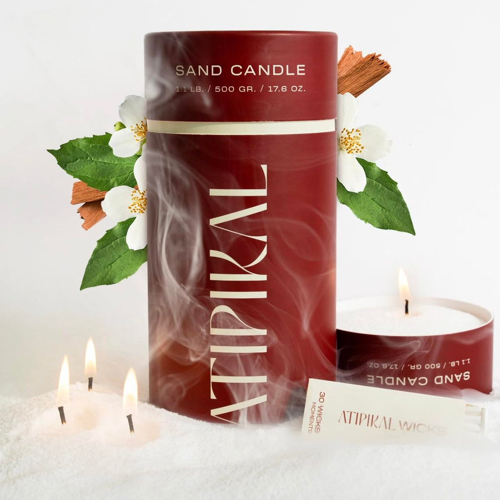 18oz Sand Pearled Candle with 30 Wicks T7648