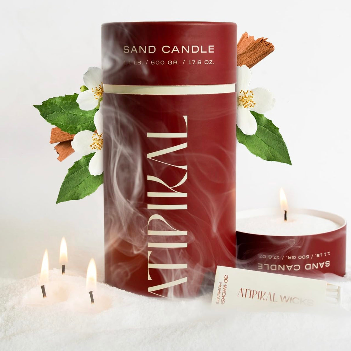 18oz Sand Pearled Candle with 30 Wicks T7648