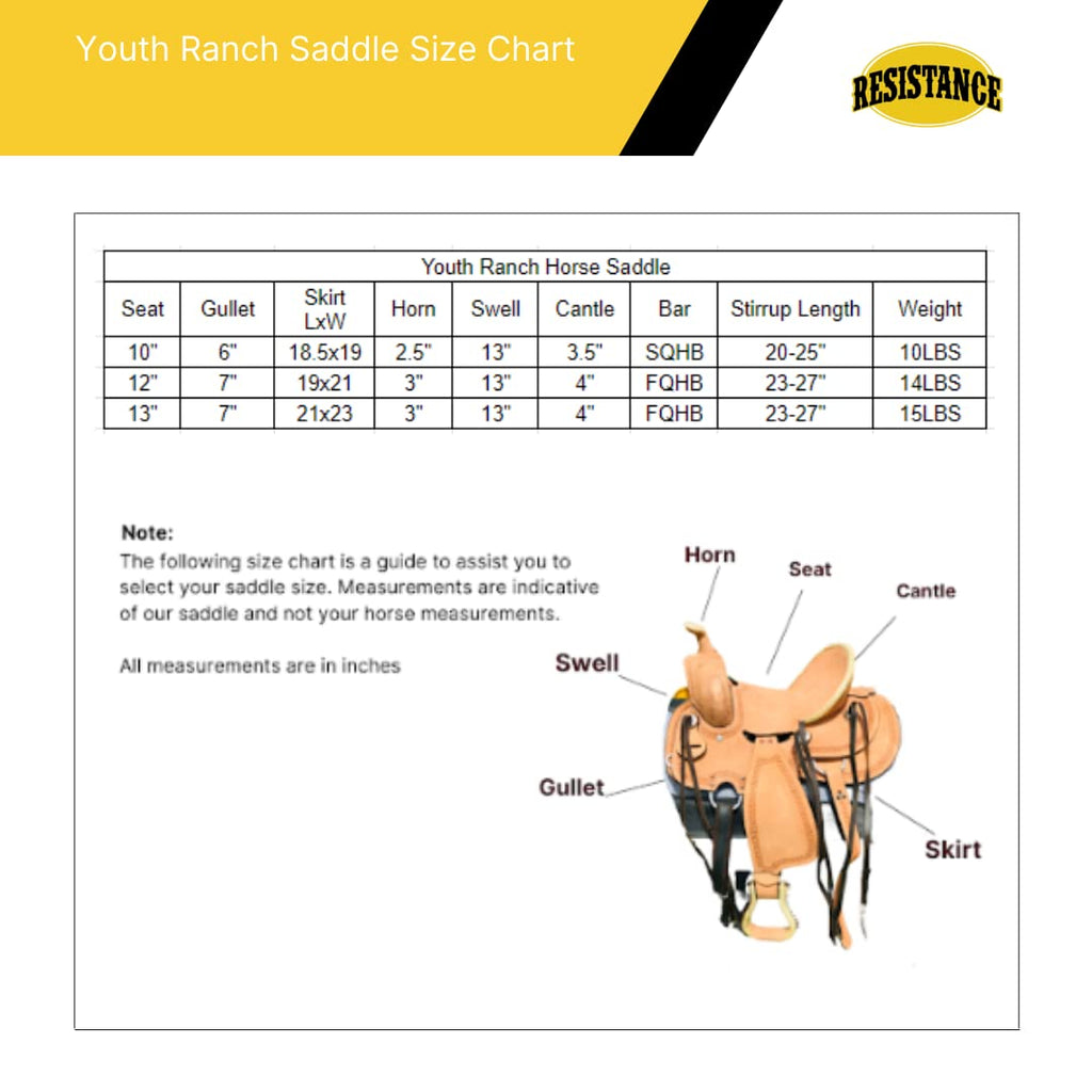 Genuine Leather Western Youth Saddle A86445