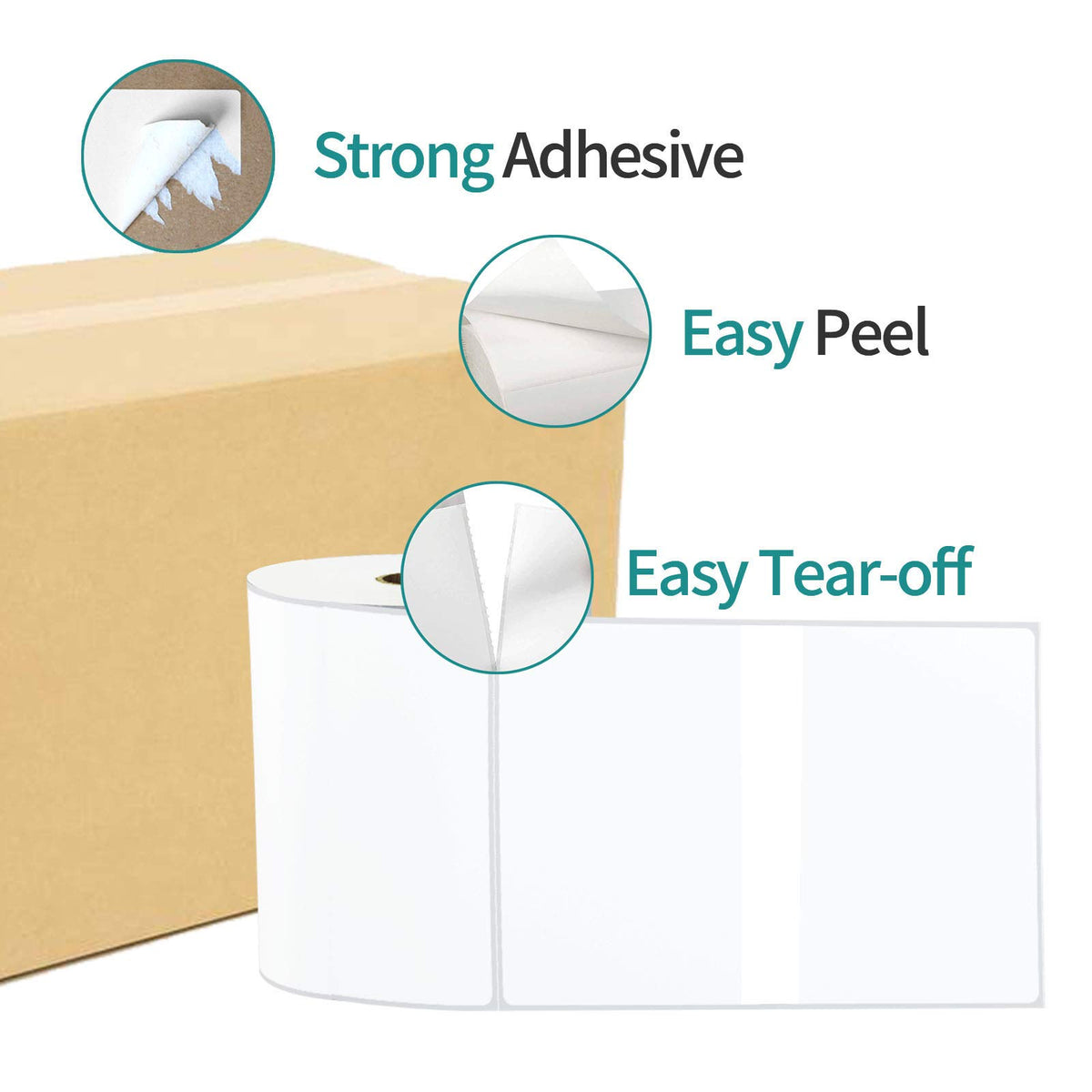 4 Rolls 450 Labels 4x6 Direct Thermal Shipping Labels 1" Core Permanent Adhesive C8772