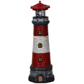 Solar Lighthouse with Rotating LED Lights, 4.7x4.7x14.8 Decorative Garden Statues, Red T51333