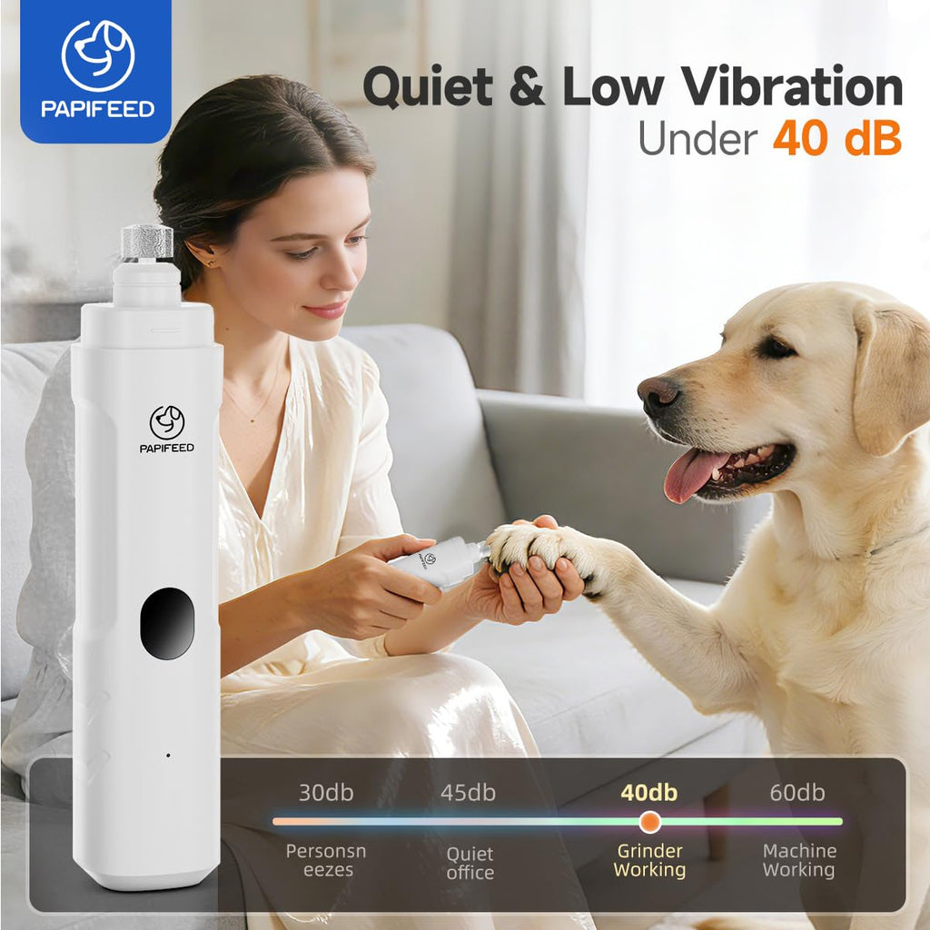 Ultra Quiet 3-Speed Rechargeable Dog Nail Grinder with LED Light X484642