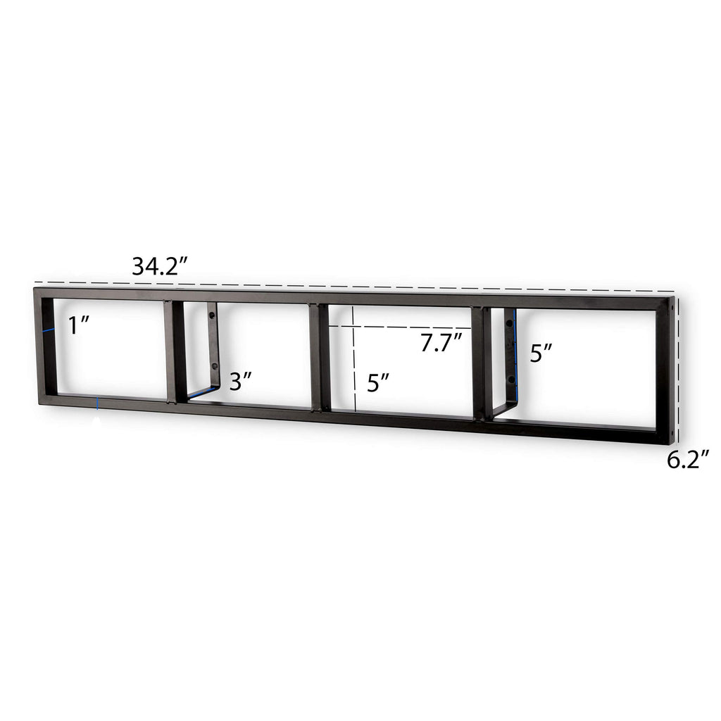 34 Inch Media Storage Rack Organizer Metal Floating Shelf Set of 2 Black C62210
