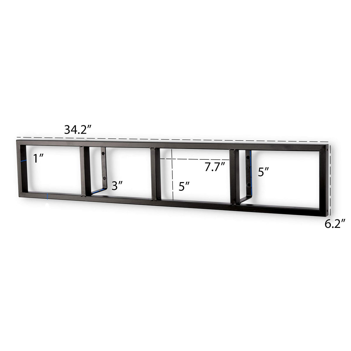 34 Inch Media Storage Rack Organizer Metal Floating Shelf Set of 2 Black C62210