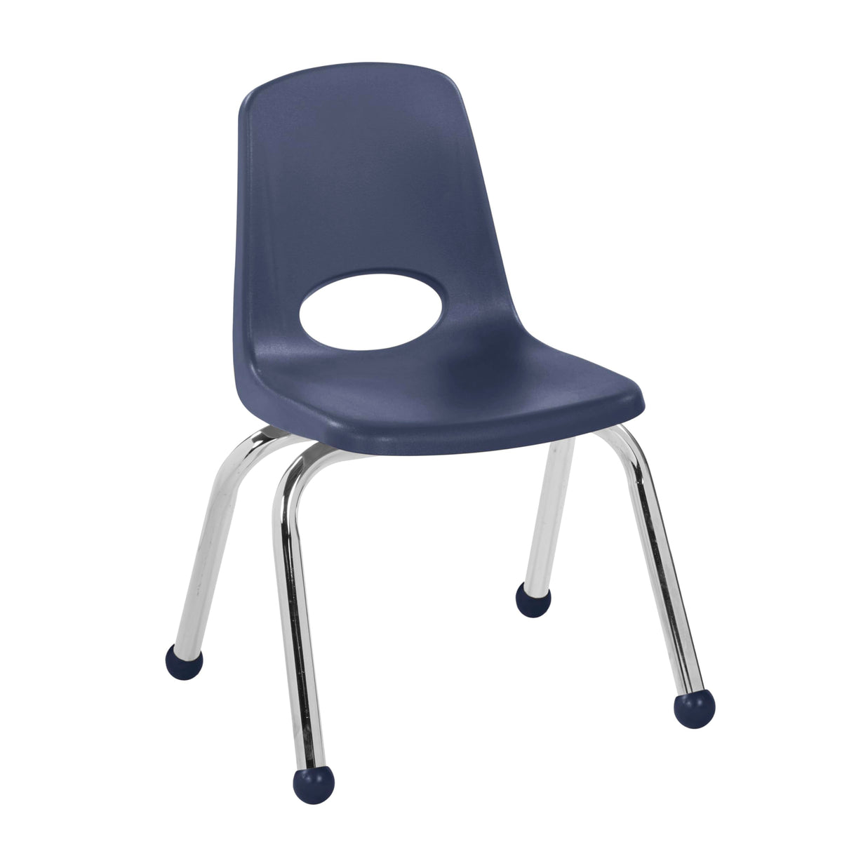 12" School Stack Chair with Ball Glides, Navy, 6-Pack A68375