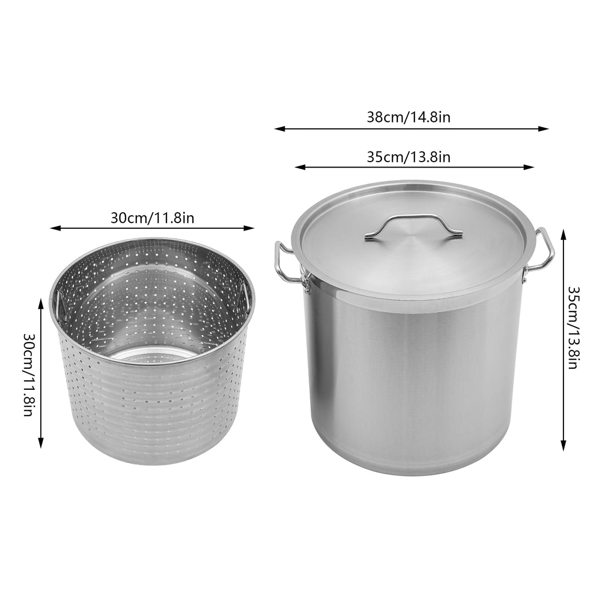 50 Quart Stainless Steel Stockpot with Lid D842189