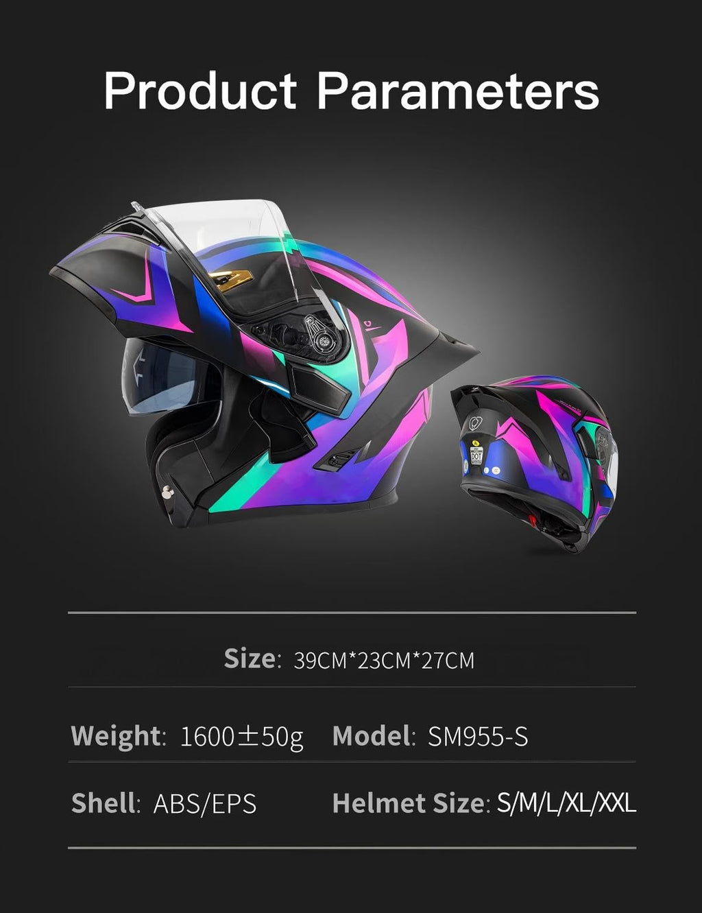 Bluetooth Modular Full-face Motorcycle Helmet C649