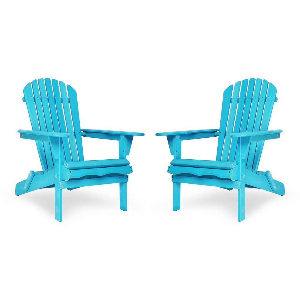 Wooden Folding Adirondack Chair Set of 2 Solid Cedar I456