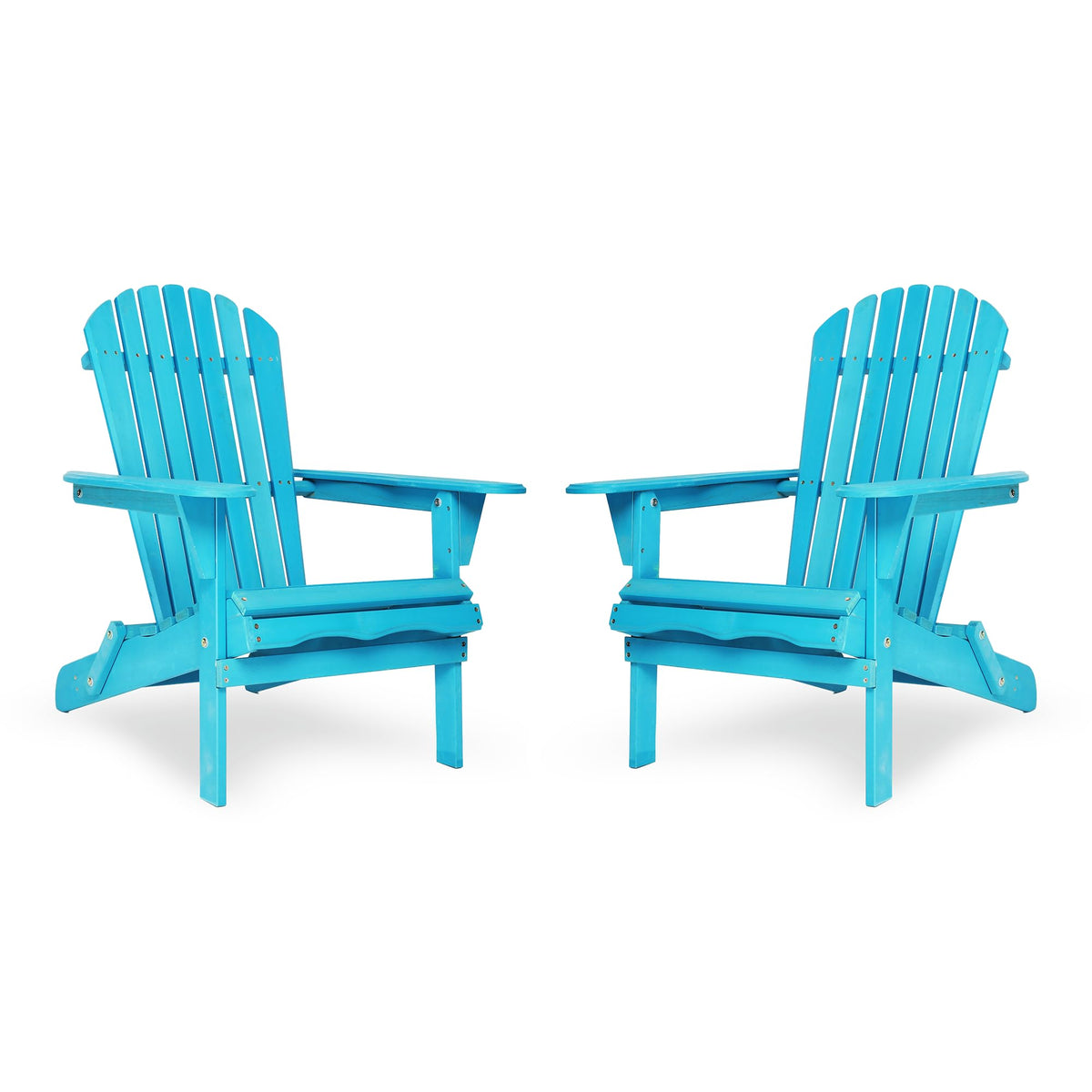 Wooden Folding Adirondack Chair Set of 2 Solid Cedar I456