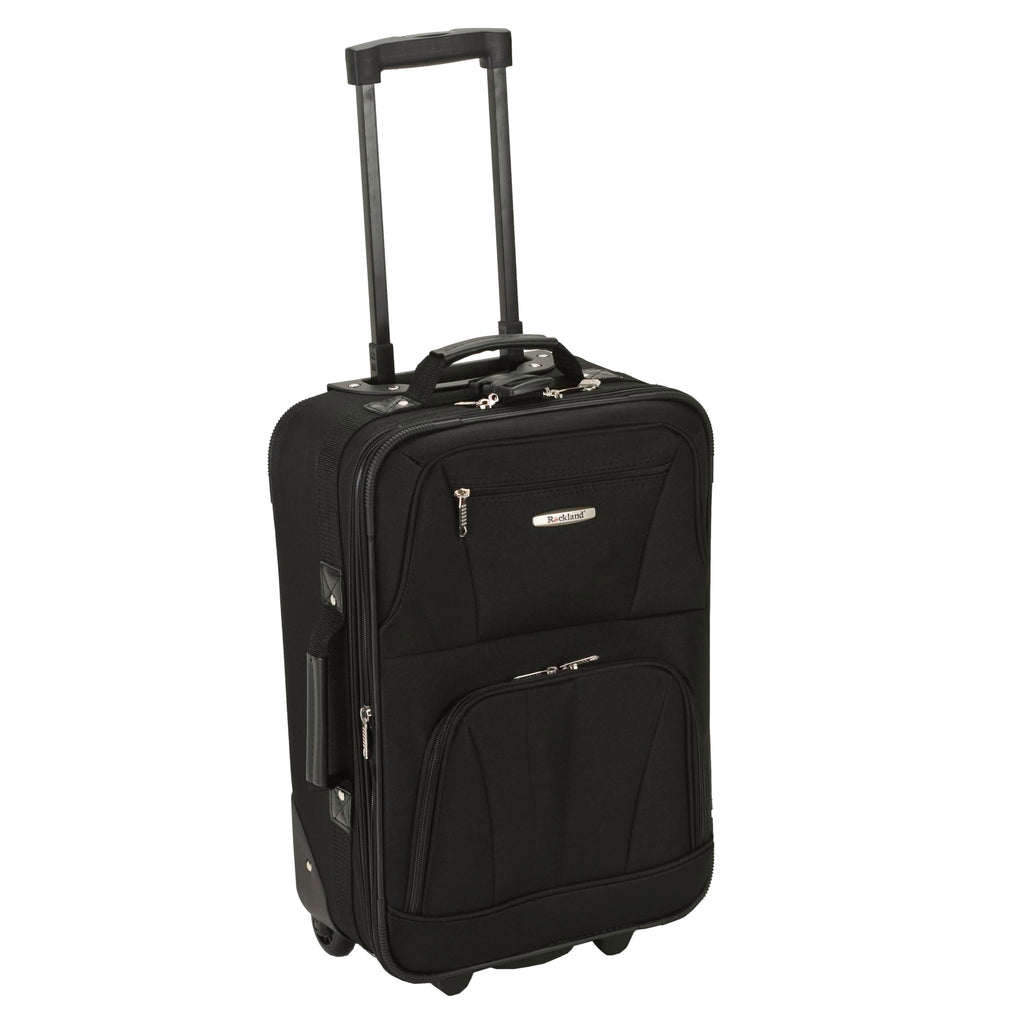 Expandable Softside Upright Luggage Set, Black, 2-Piece (14/19) Z1454