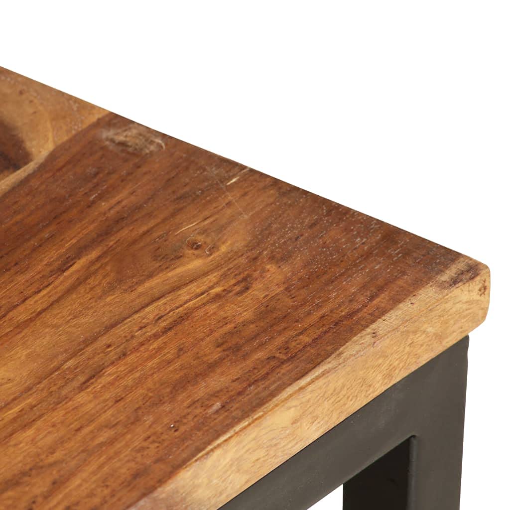 Brown Set of 2 Solid Sheesham Wood Rectangular Nesting Coffee Table Z8757