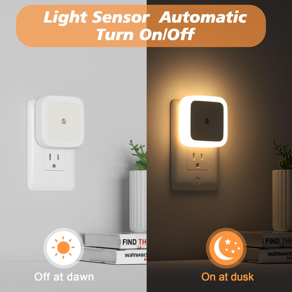 Warm White 8-Pack Plug in Night Light X447